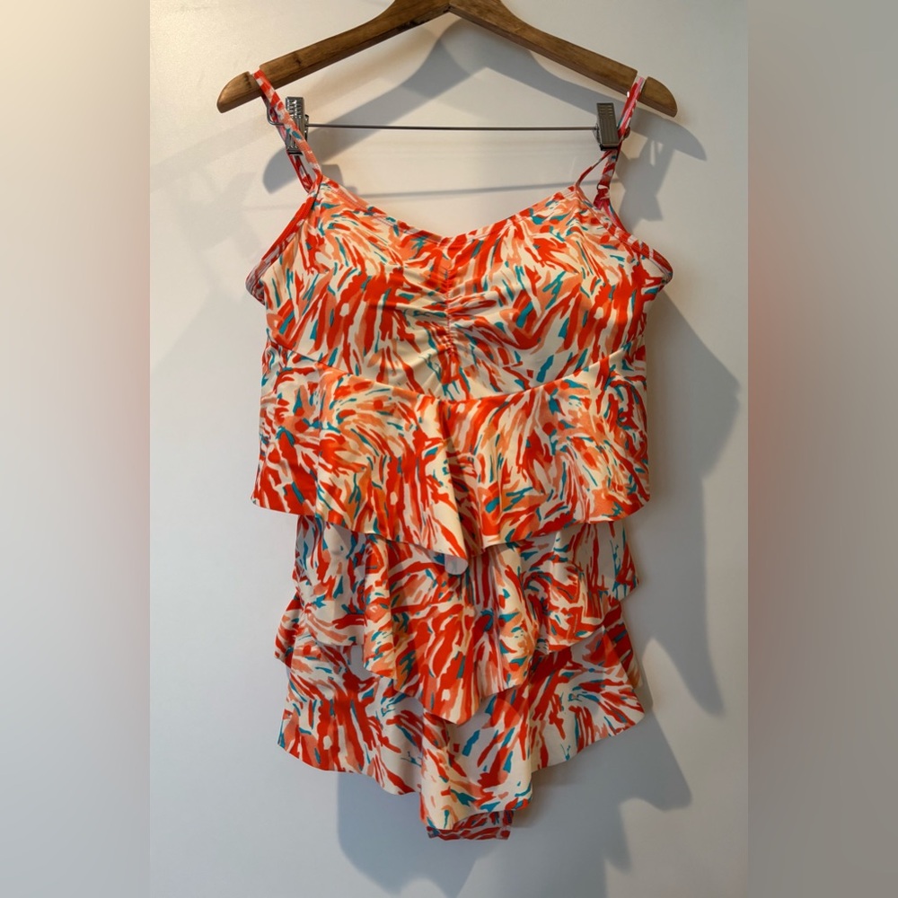 Sea & Sand Beachwear one piece ruffled swimsuit / bathing suit new without tags!